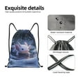 thumbnail image 5 of Drawstring Backpack - Winter Axolotl in Frozen Pond B Splash Proof Small Drawstring Gym Bag for Women Men, Cinch Sports String Bag Backpack for Travel Swimming Beach, 5 of 8