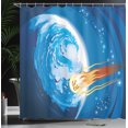 thumbnail image 4 of Ambesonne Fantasy Shower Curtain, Planet Galaxy Cosmos, 69"Wx70"L, Violet Blue Orange, 4 of 5