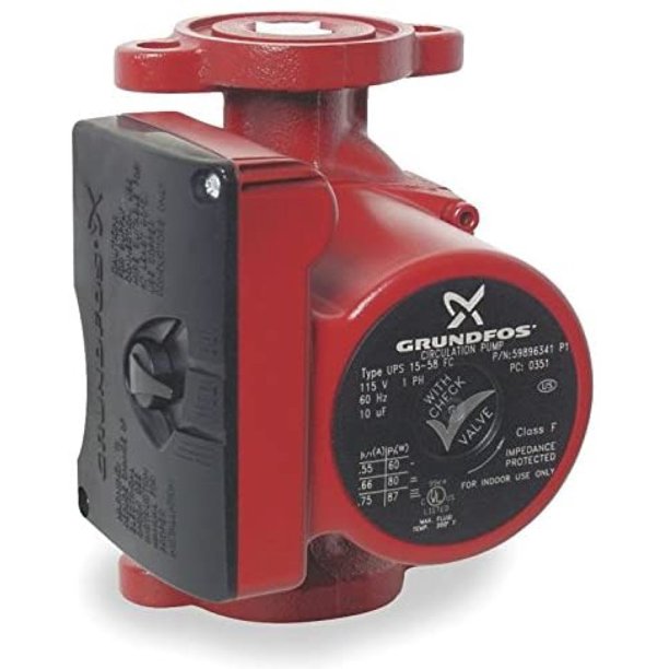 3Speed Grundfos Pump Hot Water Circulator Pump Model UPS1558FC; 115V