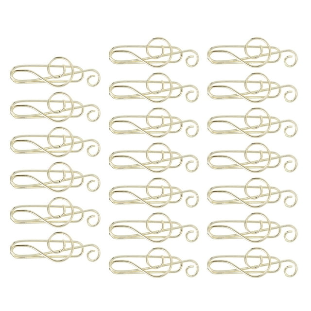 Clip de Note de Musique, Clip de Note Léger 20Pcs, pour Scrapbooks Signets Maison de Bureau Or
