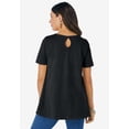 thumbnail image 3 of Roaman's Women's Plus Size Ultimate Cotton Crewneck Short Sleeve Swing Tee, 3 of 6