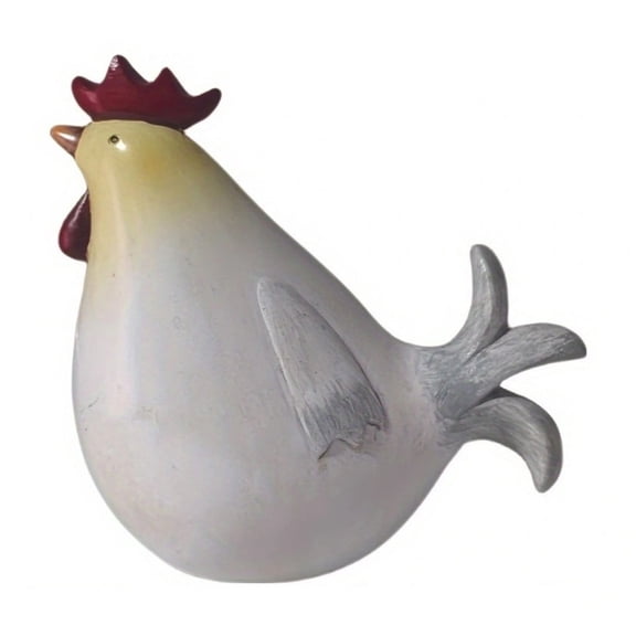 Summercome Mini White Chickens Garden Statue, Roosters Yard Decorations, Resin Hen Ornament Collectible Figurine, Patio Lawn & Garden Decor, Funny Animal Sculpture, Gift for Mother's Day or Birthday