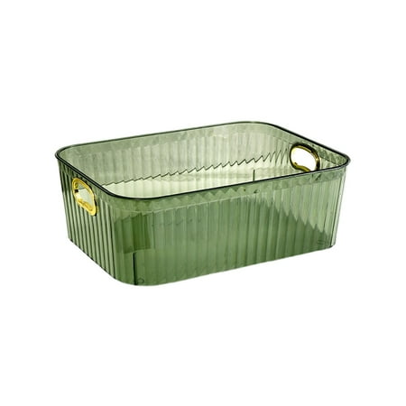 Storage Basket for Snacks Cosmetics & Essentials – Transparent Organizers for Home Kitchen Bathroom Office – 1 Pack Multi-Purpose Organizer with Wide Opening