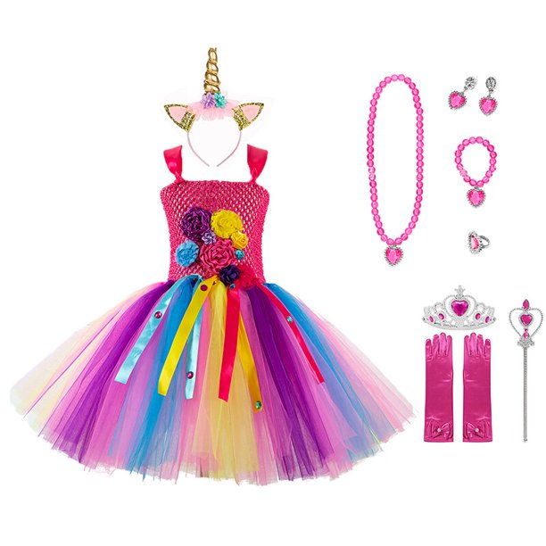 Vestido de fiesta de cumpleaños para niñas Conjunto de disfraces de tul de carnaval de Halloween zhangyuxiang unisex