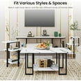 thumbnail image 2 of Marble Coffee Table Set, Modern Coffee Table Set of 3 with 2 Side Tables, Living Room Coffee Table Set for Living Room Apartment, White and Black, 2 of 7