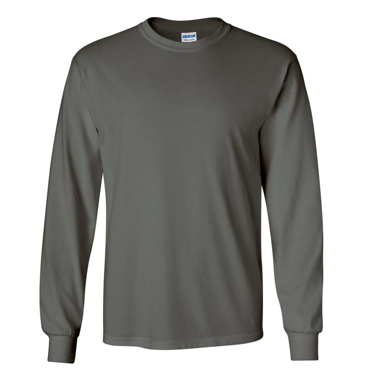 Men's Long Sleeve Cotton T-Shirt Crew Neck Pre-Washed X-Large