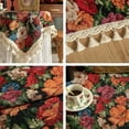 thumbnail image 7 of Monebena Square Tablecloth with Tassels Spring Floral Pattern Bedside Table Cloth Washable Nightstand End Table Cover for Room Tabletop Decoration, 7 of 7