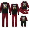 thumbnail image 4 of BONIXOOM Womens Christmas Pajamas Matching Family Christmas Pajamas Sleepwear None Long Sleeve Sleepwear Sets Printed Red L, 4 of 5