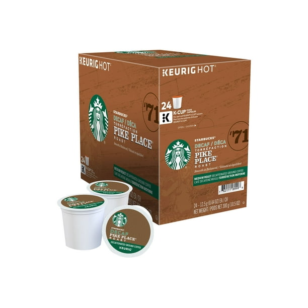 Starbucks Coffee K-Cups, Pike Place Roast, Decaf, 24 Pack - Walmart.com