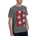 thumbnail image 2 of Bingfone Snowflakes On A Buffalo Plaid Men'S Loose Fit Short-Sleeve Pocket T-Shirt, 2 of 7