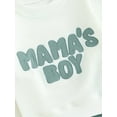 thumbnail image 3 of Zehjuhan Infant Baby Boy 2Pcs Cute Outfits, Toddler Long Sleeve Crew Neck  "MAMA'S BOY" Letter Print Sweatshirt+Pants Fall Winter Casual Clothes Set, 3 of 6