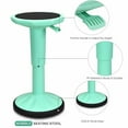 thumbnail image 6 of Costway Wobble Chair Height Adjustable Active Learning Stool Sitting Home Office Green Backless Silicone, 6 of 10