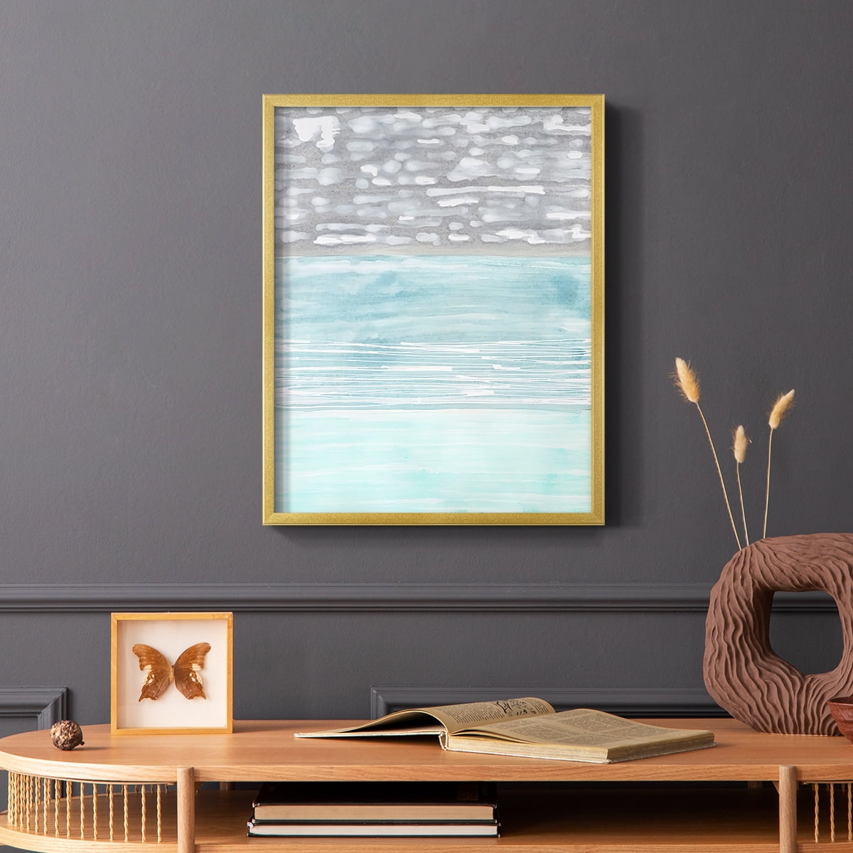 Hydrusphere II Framed Print in Gold Solid Wood Framed Print No Nail Hanging