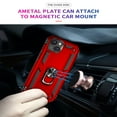 thumbnail image 4 of Dteck for Apple iPhone 14 Plus 6.7 inch Magnetic Shockproof Metal Ring Kickstand Hybrid Support Car Mount Holder Armor Heavy Duty Case Cover, Red, 4 of 7