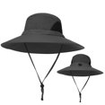 thumbnail image 4 of Outdoor Women Men Hiking Fishing Wide Brim Boonie Bucket Cap Hunting Sun Hat, 4 of 5