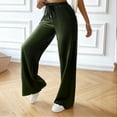 thumbnail image 4 of Tittly Pants for Women Trendy Sweatpants for Women Womens High Waisted Wide Leg Pants Casual Comfy Drawstring Loose Pants With Pockets Womens Pants Lounge Pants Women Green L, 4 of 4