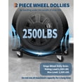 thumbnail image 4 of Heavy Duty Vehicle Moving Dollies – 10,000 lbs Capacity, 3.5" Swivel Steel Casters, Anti-Skid Platform for Cars & Trucks, Industrial Use – Black | Pack of 4, 4 of 7