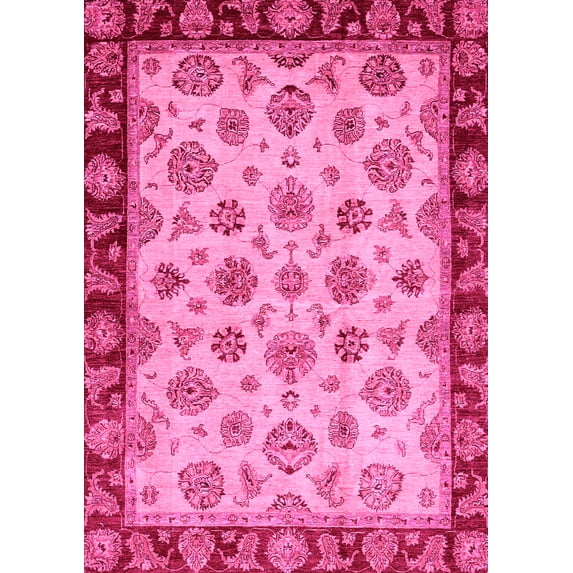 Ahgly Company Indoor Rectangle Oriental Pink Traditional Area Rugs, 8' x 10'