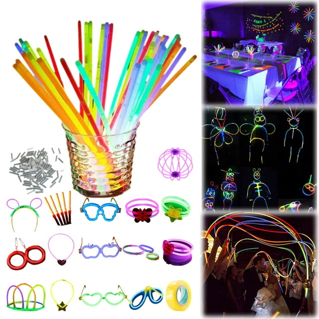 Jkkant Glow Sticks Party Pack, 100-Count Multicolor Light Sticks for Kids Adults, Nighttime Events Festivals Birthdays Concerts