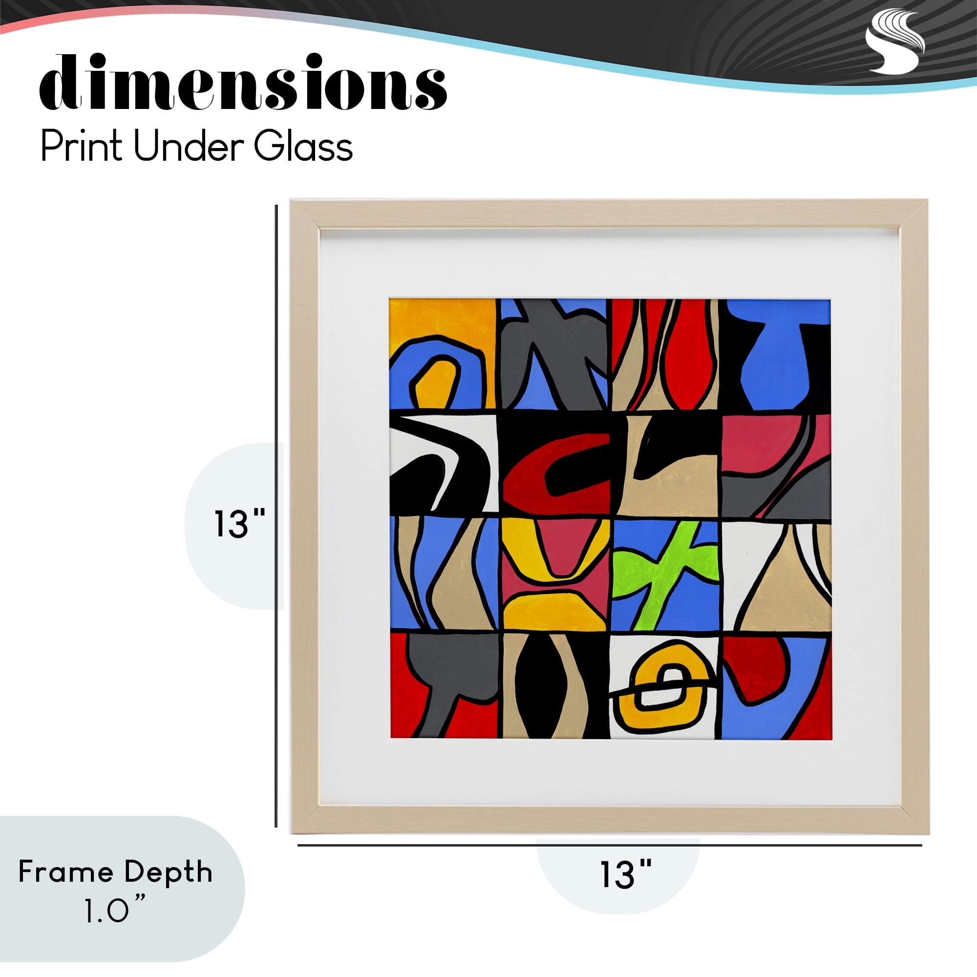 Stupell Industries Alternating Contrast Shapes Abstraction Birch Framed Print Under Glass, design by Ruth Fromstein