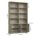 thumbnail image 2 of Homfa 73'' Tall Bookcase, 6-Tier 8 Cubes Display Bookshelf, 4 Doors Double Row Bookcase for Living Room Home Office, Gray, 2 of 8
