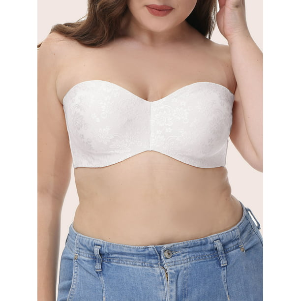 Labymos Women Strapless Bra Plus Size Invisible Convertible