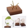 thumbnail image 3 of Esquirla Brass Arm Display Stand Marbles Gems Base Sphere Holder Support Wood Square Base, 3 of 8