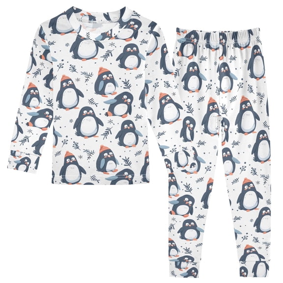Christmas Pajamas Cute Penguins Cute Comfortable Cotton Two-piece Christmas Pajamas Set