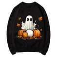 thumbnail image 4 of Xysaqa Womens Christmas Cute Ghost Sweatshirt Crew Neck Christmas Pumpkin Graphic Print Sweater Funny Long Sleeve Pullover Tops Fall Clothes XS-XL Savings, 4 of 5