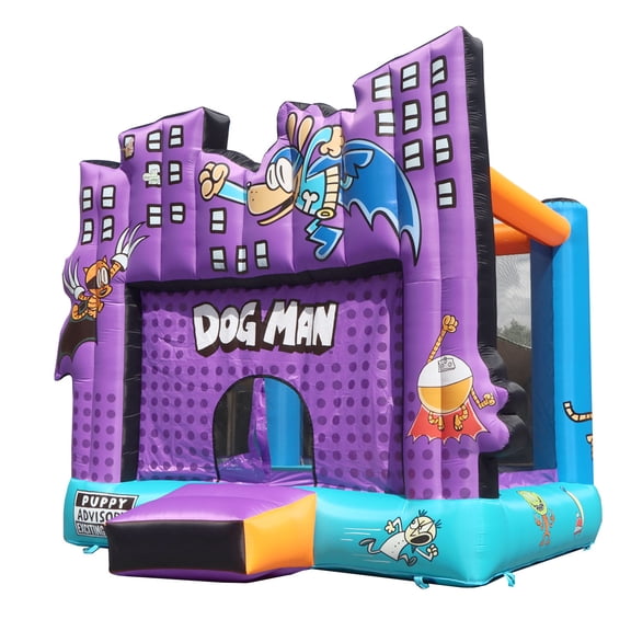 Dog Man Inflatable Bounce House for Kids 3–10 with Blower Included
