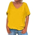 thumbnail image 1 of Timegard Womens Tops V Neck Short Sleeve Loose Blouse Summer Solid Color Casual Comfy Tops Basic Tee, 1 of 5