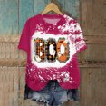 thumbnail image 2 of TOWED22 Ghost Spooky Halloween Shirts for Women Funny Bow Pumpkin Graphic Tees Fall Short Sleeve Tops Costumes(Hot Pink,S), 2 of 7