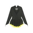 thumbnail image 6 of YEAHDOR Kids Girls Long Sleeve Shiny Rhinestone Mesh Tutu Figure Skating Dress Dancewear Yellow 6, 6 of 7
