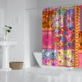 thumbnail image 3 of Waterproof Pioneer Pieced Patchwork Shower Curtain 72x84 Inch Bohemian Style Stitching Colorful Floral Polyester Unique Shower Curtain for Bathroom Hotel Home Decor with 12 Plastic Hooks, 3 of 5