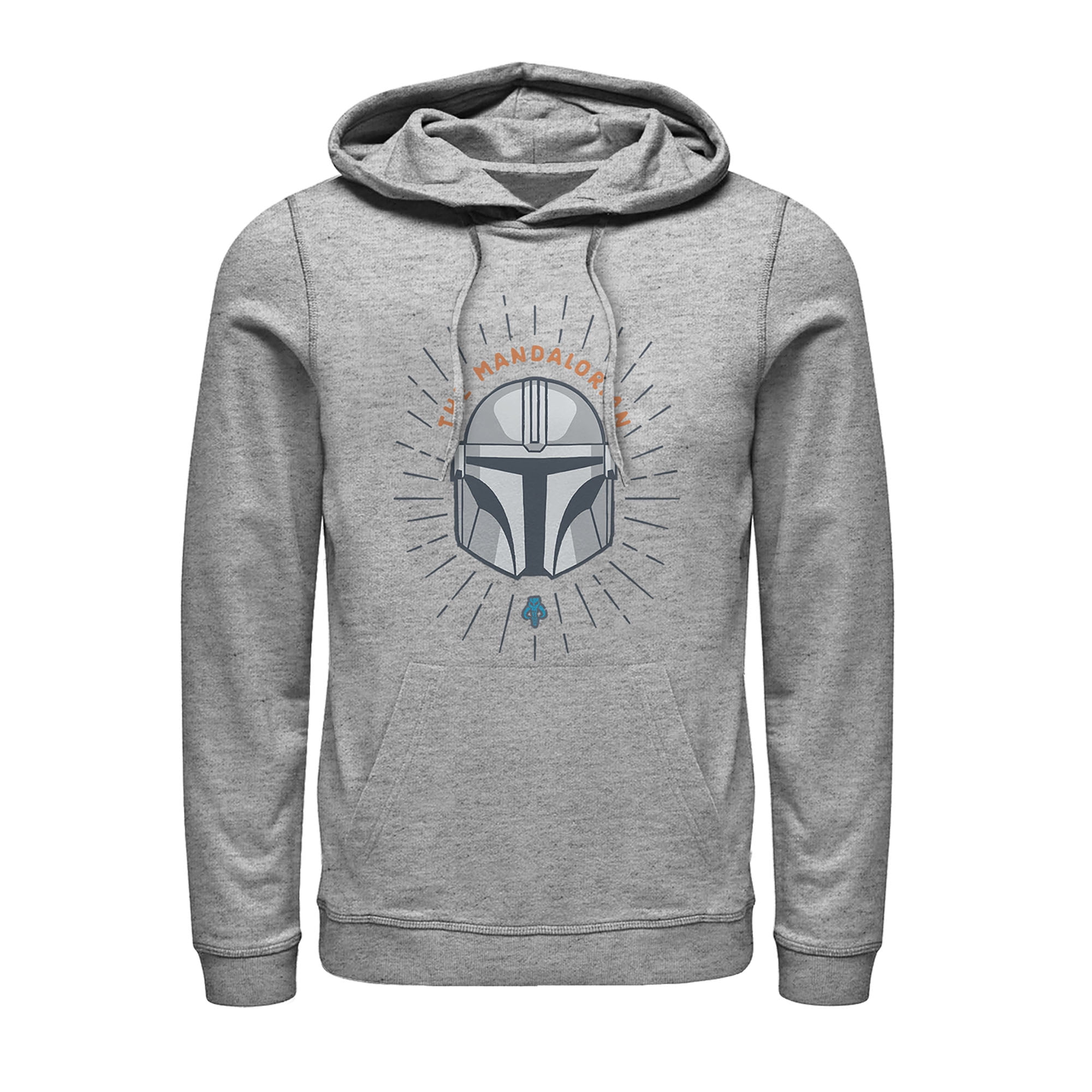 Star Wars Men's Star Wars The Mandalorian Helmet Cartoon Pull Over Hoodie