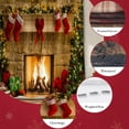 thumbnail image 4 of Extra Long Shower Curtain Christmas, Red Christmas Fabric Shower Curtain 84 inches Length Winter Holiday Tall Shower Curtain with Xmas Fireplace Trees & Gifts Pattern, 4 of 6