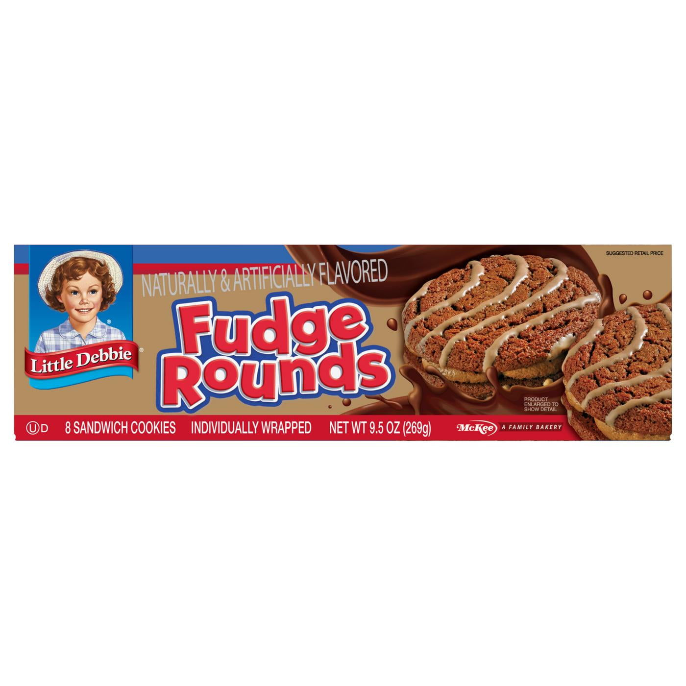 Little Debbie Fudge Rounds Sandwich Cookies, 8 ct pack of 3