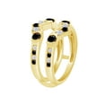 thumbnail image 3 of Round Shape Black & White Cubic Zirconia Solitaire Enhancer Guard 14K Yellow Gold Ring Size - 11.5, 3 of 3