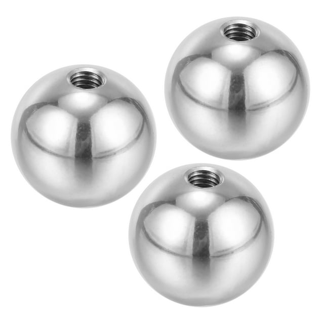 Uxcell Bouton Écrous à Bille M6x25mm, Lot de 3 Filetages en Acier Inoxydable 304 Couvercle à Vis Rond pour Trou de Store, Argent