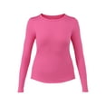 thumbnail image 4 of No Boundaries Crewneck Ribbed Tee with Long-Sleeves, Women's and Women’s Plus, 4 of 5