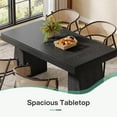 thumbnail image 3 of Rectangular 55" Dining Table for 4-6, Mid-Century Modern Kitchen Dining Table, Black, 3 of 7