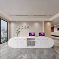 thumbnail image 3 of Beauty Salon Office Reception Desk Study Bar Writing Reception Counter Shop Restaurant Escritorios Office Furniture LJ50RT My Lux Decor Round, 3 of 9