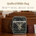 thumbnail image 4 of FOR U DESIGNS Deer Camo American Flag Print Bible Cover with Handle Large Capacity Bible Carrier Tote Bag Quilted Bible Carrying Case Cover Christian Bible Accessories Gifts, 4 of 7