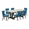 thumbnail image 6 of East West Furniture V-Style 7-piece Wood Dinette Set in White/Black, 6 of 10
