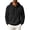 Black, variant on Men's Cotton Linen Long Sleeve Pullover Hooded Shirt Loose Fit Drawstring Hoodie Kangaroo Pocket