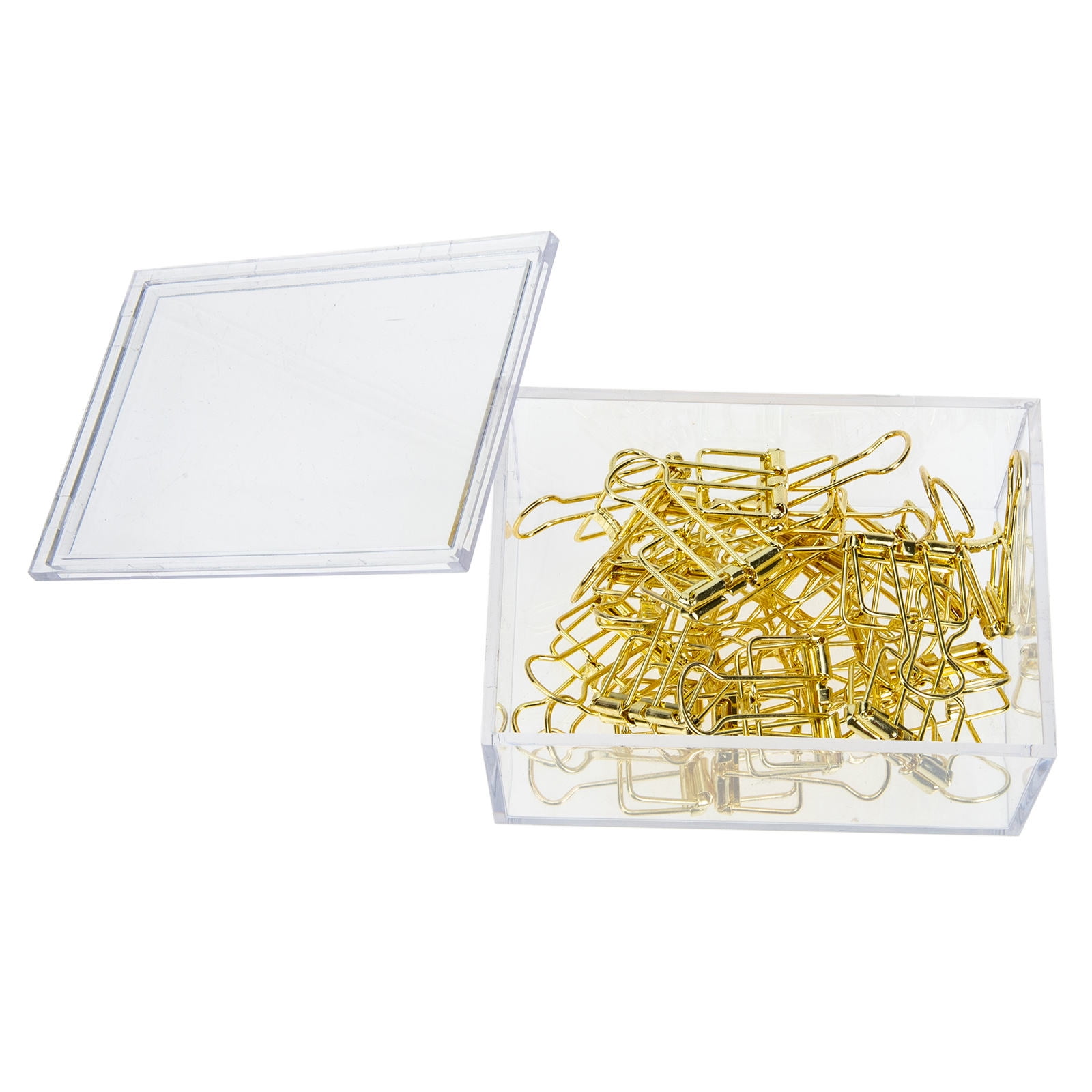 WEAVILUX Heavy Duty Binder Clips Golden Stainless Steel 20Pcs 1.1x0.7in