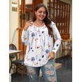thumbnail image 3 of Zeagoo Plus Size Tops for Women Long Sleeve Shirts Crew Neck Casual Loose Tunic Blouse, 3 of 6