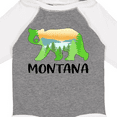 thumbnail image 4 of Inktastic Montana Lake and Trees in Bear Silhouette Boys or Girls Long Sleeve Baby Bodysuit, 4 of 5