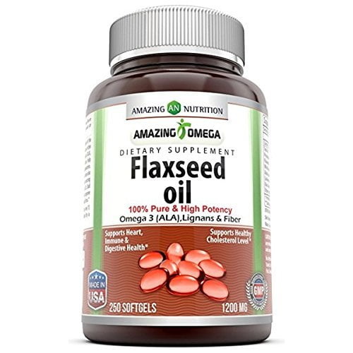 Amazing Omega Flaxseed Seed oil 1200mg 250 Softgels