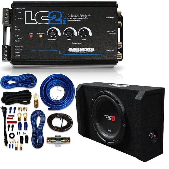 Cerwin Vega Mobile H7SE10 Audio Control LC2iB and Amp kit 4 gauge package